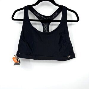 Avia Moisture-Wicking Black Sports Bra XXXL Double Layer With Comfort Elastic Ba